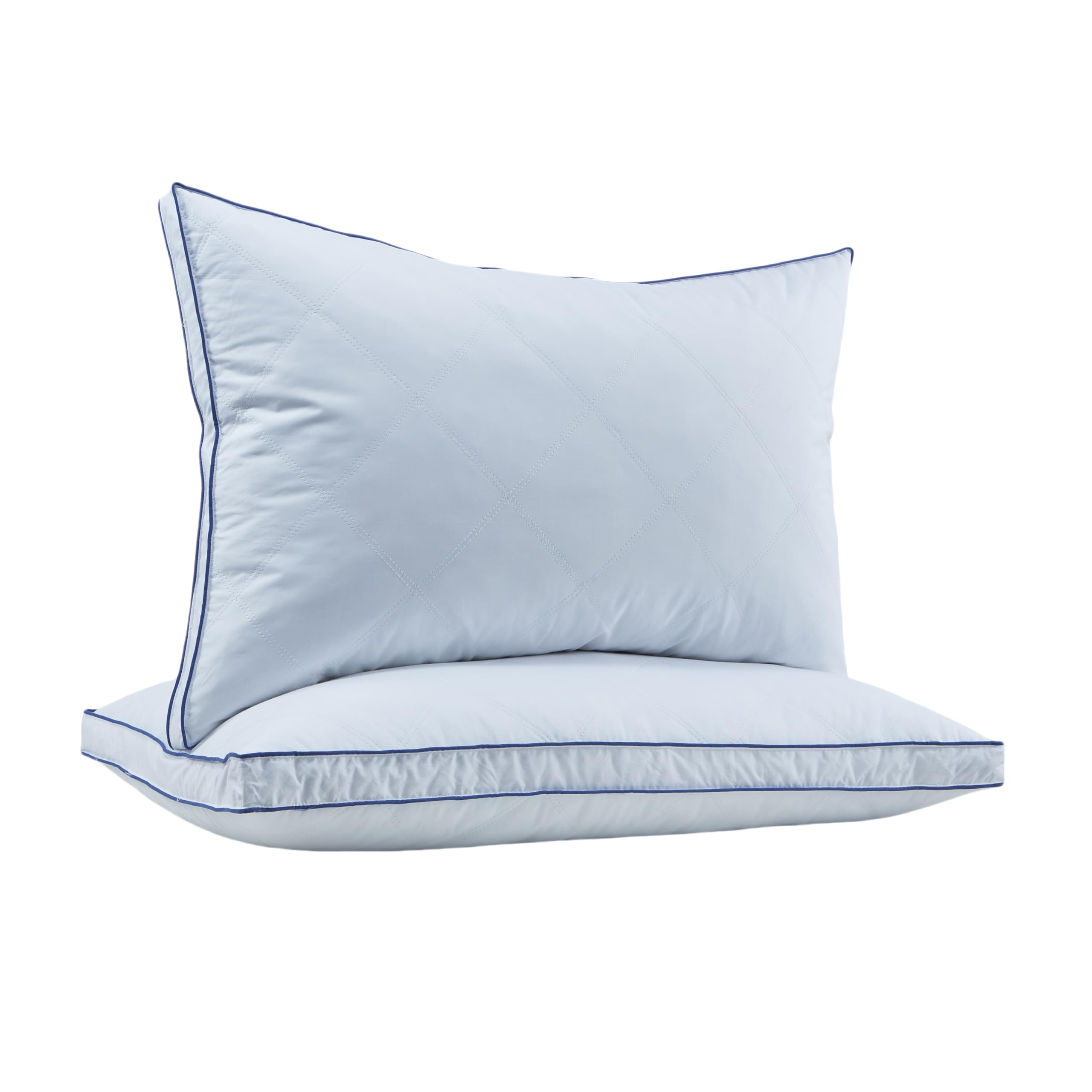 Puredown Feather Down Pillows Queen Size Set Of 2, Luxury Goose Feather Pillow For Sleeping, Organic Cotton Cover Hotel Collecti